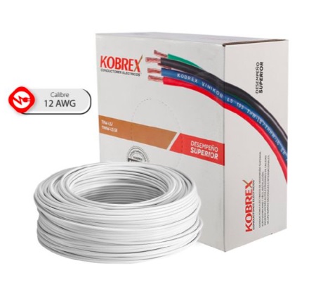 SSMELE CABLE DE COBRE THHN/THWN-2, CAL. 12 AWG, 600V, 90ºC, COLOR BLANCO