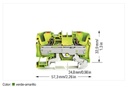 SSMELE 2206-1207 Borna de Tierra Serie 2206 / 2 Conductores / Sección 6 mm² / Push-in CAGE CLAMP® / Tecla de Accionamiento / Montaje Carril DIN 35x15 y 35x7.5 / Certificaciones ATEX IECEx AEx / Aplicaciones Ferroviarias y Áreas Peligrosas