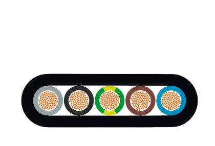 SSMELE Cable plano; 12G2.5; U0/U: 300/500 V; Caucho; Identificación de conductores: Números; flexible MOD: 0041051