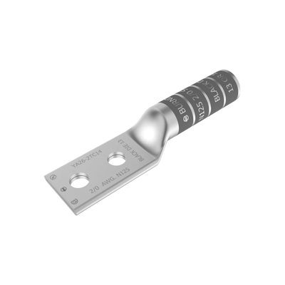Zapata Terminal de Cobre Electrolítico/ Cañon Largo con 2 Perforaciones para Tornillos de 1/2" / Cable Calibre 2/0 / Espaciamiento entre orificios de 1 3/4". | HUB-YA262N