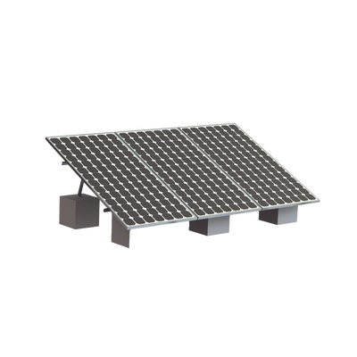 Montaje para 3 Panel Solar, Riel "8" de 4050mm para Módulos con Espesor de 35mm, Velocidad de Viento Máx. 136km/h (20° a 45°) | VEKTOR8R3M