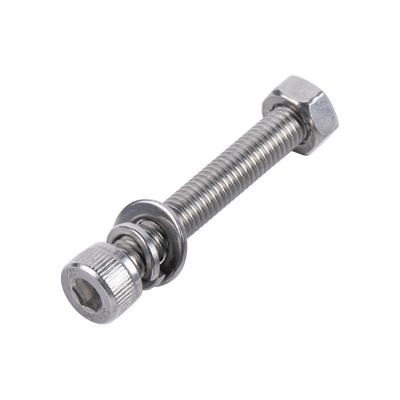 1 Tornillo Allen Milimétrico de Acero Inoxidable  M8-1.25 x 25 / 1 Pza. /Con 1 Tuerca, 1 Arandela de Presión y 1 Plana / Para Montajes de Módulos Foto Voltaicos . | 950-5080-254