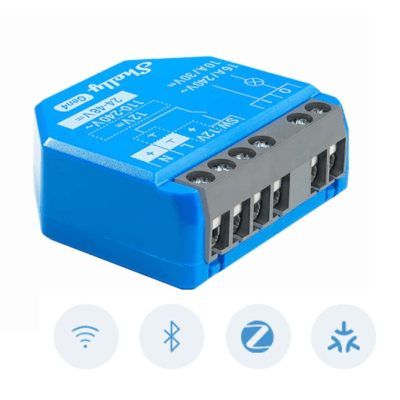 Relevador inalámbrico inteligente 16A, 110-240 V / 1  salida de contacto seco / compatible con asistente de voz Alexa, Google Home / Wifi 2.4 | SHELLY1GEN4