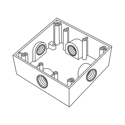 Caja Cuadrada de 3/4" (19.05 mm) a Prueba de Intemperie/ Cuenta con 4 bocas. | RC-0487