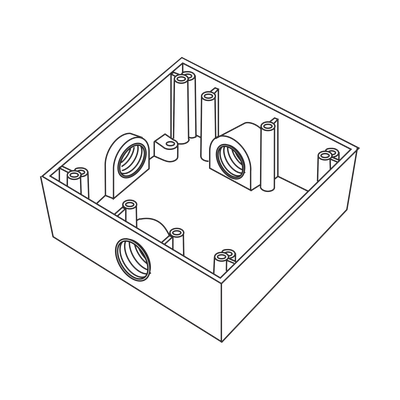 Caja Cuadrada de 3/4" (19.05 mm) a Prueba de Intemperie/ Cuenta con 3 bocas. | RC-0503