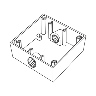 Caja Cuadra de 3/4" a Prueba de  Intemperie/ Cuenta con 2 salidas. | RC-04-83