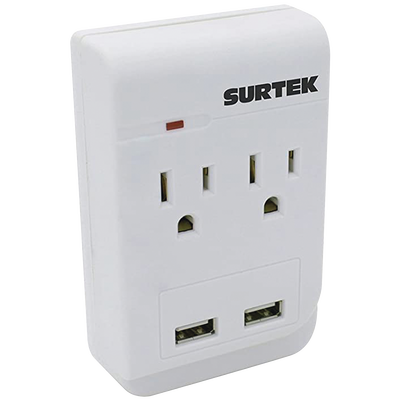 Multicontacto de ABS con 2 contactos aterrizados  y 2 puertos USB. | SYS-136205