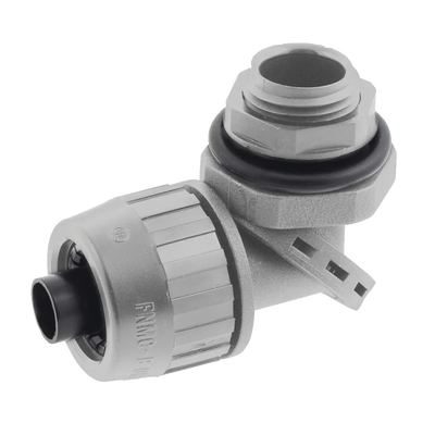 Conector Multi Posición de Nylon de 1/2" para Tubería Liquidtight Polytuff. | HUB-PS0509-NGY