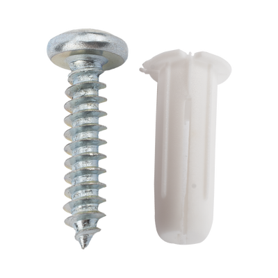 Paquete de 20 taquetes blancos  3/4" y 20 tornillos 8mm x 3/4" (1101-05002) | TP-0-KIT