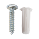 Paquete de 20 taquetes blancos  3/4" y 20 tornillos 8mm x 3/4" (1101-05002) | TP-0-KIT