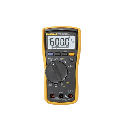 Multímetro Digital para Electricista, con Detector de Voltaje sin Contacto, Uso con Voltaje Máximo de 600 V, Pantalla LED Retroiluminada | FLUKE-117