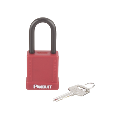 Candado de Bloqueo LOTO de Seguridad Dieléctrico, Con Llave Única, Diámetro de 6.5 mm, Color Rojo | PSL-8