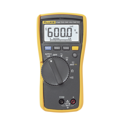 Multímetro Digital Básico para Electricista, Uso con Voltaje Máximo de 600 V y Pantalla LED Retroiluminada | FLUKE-114