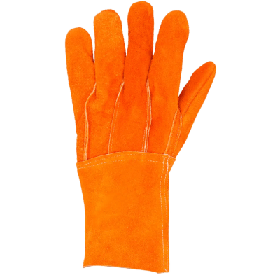 Guantes de Carnaza Largo/ Refuerzo en Palma / Resistente a Abrasión y Temperaturas Moderadas. | SYS-GCAL