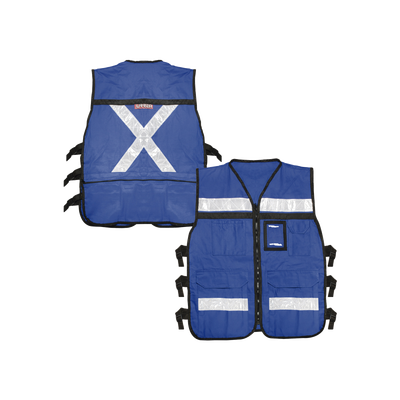Chaleco Reflejante con 6 Bolsas Externas / 6 Broches ajustables / Talla Extra Grande. | SYS-USC-H43