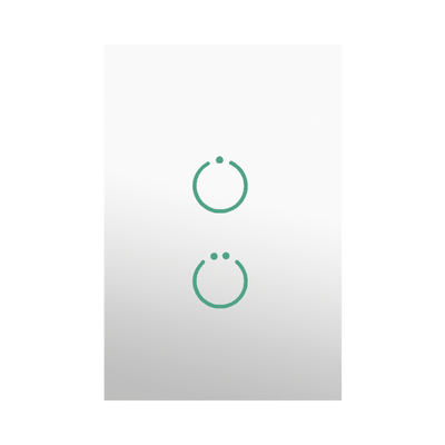 (ZWAVE) Interruptor On/Off panel táctil touch inalámbrico Zwave Plus 2 botones. No requiere cable neutro, Compatible con Hubitat HC8, Álula  M2M, otros | MHS512SL