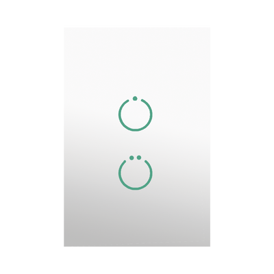 (ZWAVE) Interruptor On/Off panel táctil touch inalámbrico Zwave Plus 2 botones. Compatible con Hubitat HC8, Álula  M2M, otro | MHS512