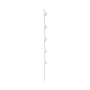 Poste con 5 Aisladores de PASO  para Cerca Electrificada. Tubo Galvanizado de 1.2m, cal. 18 de 1" Diam. + Pintura Blanca Aplicación en Polvo. | SYS-POST-3W