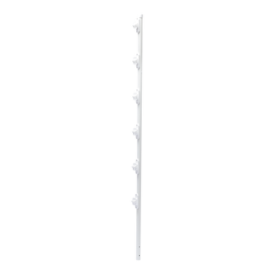 Poste con 6 Aisladores de PASO  para Cerca Electrificada. Tubo Galva. de 1.4m, cal. 18 de 1" Diam. + Pintura Blanca. | SYS-POST-10W