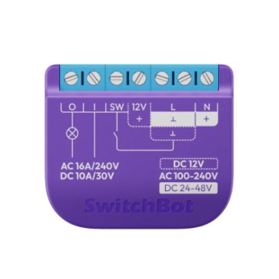 Switch Relevador Inteligente conectividad inalambrica Wifi y BLE / Salida Contacto Seco / Compatible con asistentes de voz / Dimensiones 42x36x16 mm | SWITCHBOTRELSW1