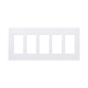 Placa de pared 5 espacios, para atenuador (dimmer), switch ó control remoto PICO inalámbrico | CW5WH