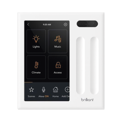 Control touch desde su pantalla en pared, compatible con 2 cargas para controlar iluminación. | BHA120USWH2C