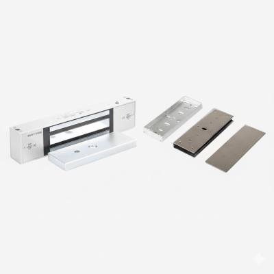 Kit Para Control de Acceso Incluye Chapa Magnética de 1200 Lbs / Montaje En "U" Para Puerta de Cristal /  Uso Interior / Certificación UL | E941SA1K2PQ/KITU