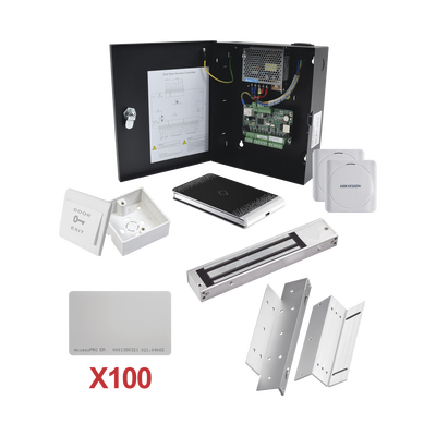 Kit de Control de Acceso con TARJETA para 1 Puerta con lector de Entrada y Salida  / TODO INCLUIDO / Software IVMS4200 incluido | KIT-TARJETA-01
