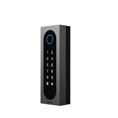 Control de Acceso Slim Akuvox A08S / Aluminio y Vidrio Templado / IP65 & IK09 / Capacidad para 20,000 Tarjetas / Métodos de Acceso Multi (QR, Bluetooth, PIN, RFID) / Soporta Wiegand / 1 Salida de Relay | A08S