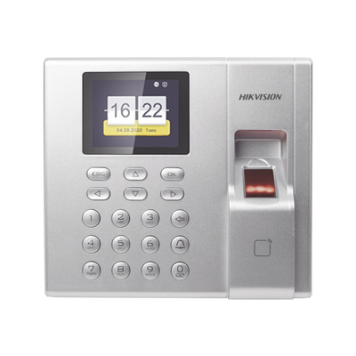 Terminal de Control de Acceso y Asistencia compatible con APP Hik-Connect (P2P) / Lectura de Huella y de Tarjetas EM / Soporta hasta 1000 Huellas / Relevador para Chapa / Software iVMS4200 | DS-K1T8003EF