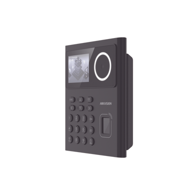 Terminal Min Moe WiFi con Batería de Respaldo / Administrable por Smartphone o Nube /  Acceso y Asistencia /  Huella, Facial y Tarjetas MIFARE /  500 rostros y 1,000 Huellas y Tarjetas / Detección de Cubrebocas / HikConnect / HIK-IA | DS-K1T320MFWX-B/S