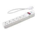Multicontacto con Supresor de Picos 450 Joules, Voltaje de Entrada: 127 Vca NEMA 5-15P, Con 6 Salidas NEMA 5-15R. | SYS-136220