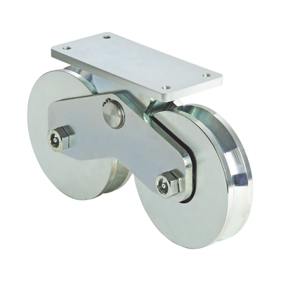 339V - Rueda Doble de 12 cm / Capacidad Para Puertas de  hasta 1200 kg / Canal Tipo V | 1151-5621-001