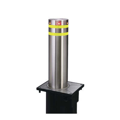 Bolardo neumático de acero inoxidable / 220 mm de diámetro / 750 mm de altura / acabado elegante con iluminacion led color rojo | XB-220