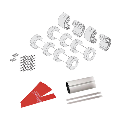 Kit de mástil para barreras GARD8 / Incluye 2 secciones tubulares de 4m / Incluye tiras reflejantes / Incluye unión central | GARD8-ARM