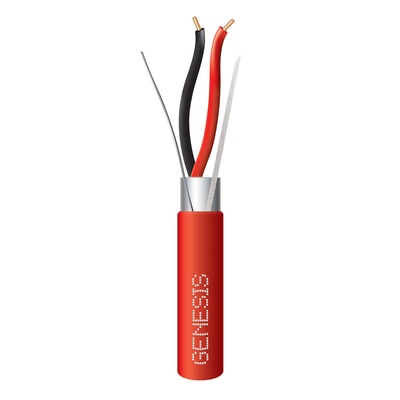Bobina de 305 Metros (1000 Pies) de Alambre / 2 x 16 AWG / Riser / Para Aplicaciones de Incendio FPLR / Blindado Sólido Color Rojo | 4406-1104