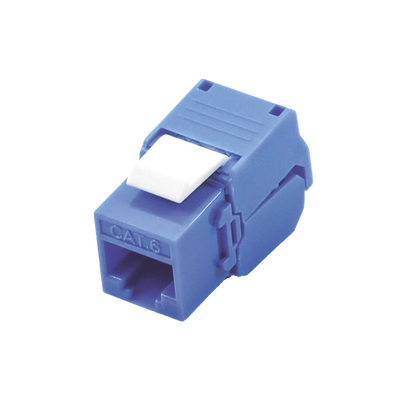 Módulo Jack Keystone Cat6 (Toolless), con Terminación en Ángulo 180 Grados Color Azul, Compatible con Faceplate y Patchpanel Linkedpro | LP-KJ-610-TTBU