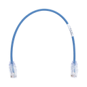 Cable de Parcheo TX6, UTP Cat6, Diámetro Reducido (28AWG), Color Azul, 0.3 Metros (1 Pie) | UTP28SP1BU