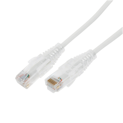 Cable de Parcheo Slim UTP Cat6A - 10 Metros (32.81 Pies) Blanco, Diámetro Reducido (28 AWG) | LP-UT6A-1000-WH28