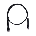 Mini Patch Cord Cat6 Ultra Slim 1 Metro (3.28 Pies) Negro ? Ahorra Espacio sin Organizadores, con Bota Flexible | LP-PSLIM-1BK