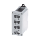Panel de Parcheo Modular para Cobre, de Instalación en Riel DIN Estándar de 35 mm (1.38 pulgadas), 8 Puertos Mini-Com, Color Gris | CDPP8RG