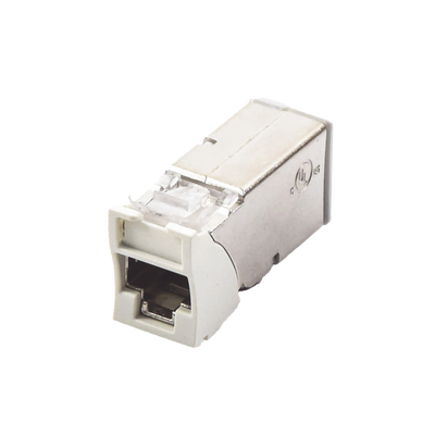 Jack Z-Max Cat6A, Blindado, Montaje Híbrido en Placa de Pared (Plano y Angulado), Color Blanco, Versión Bulk (Sin Empaque Individual) | Z6A-S02B