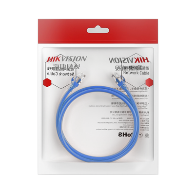 Cable de Parcheo (Patch Cord) / UTP / Cat. 6 (24 AWG) / 2 Metros (6.56 Pies) / Color Azul / Ideal para PoE+ / Interior | DS-1NP6UEC0-200-B