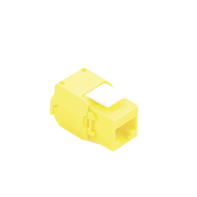 Módulo Jack Keystone Cat6A (Toolless), con Terminación en Ángulo 180 - Color Amarillo, Compatible con Faceplate y Patchpanel Linkedpro | LPKJ6ATTYE