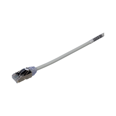 Patch Cord Cat6A, Diametro Reducido 28 AWG, Blindado S/FTP, CM/LS0H, 1 Metro (3.28 Pies), Color Gris | STP28X1MIG