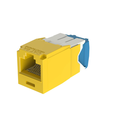 Conector Jack RJ45 Estilo TG, Mini-Com, Categoría 6A, de 8 Posiciones y 8 Cables, Color Amarillo | CJ6X88TGYL