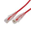Cable de Parcheo Slim UTP Cat6A - 10 Metros (32.81 Pies) Rojo Diámetro Reducido (28 AWG) | LP-UT6A-1000-RD28