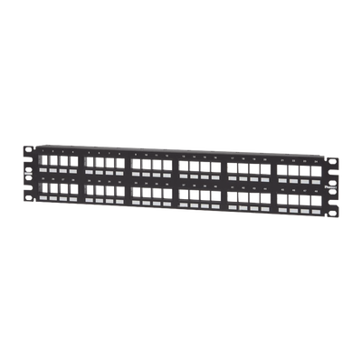 Panel de Parcheo Modular Keystone (Sin Conectores), Numerado y Espacio para Etiquetas, de 48 Puertos, 2UR | NKPP48FMY