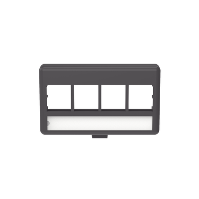 Placa de Mobiliario Modular Estándar, Salidas Para 4 Puertos Keystone, Color Negro | NK4MFLBL