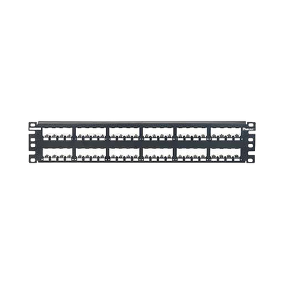 Panel de Parcheo Modular Mini-Com (Sin Conectores), Plano, Totalmente Blindado, de 48 Puertos, 2UR | CP48BLY